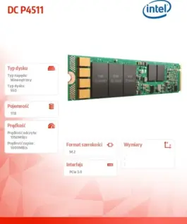 Alternative view of Intel SSD DC P4511 1.0TB, M.2 110mm PCIe 3.1 x4, 3D2, TLC SSDPELKX010T801