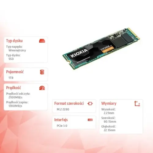 Alternative view of Kioxia SSD Exceria G2 1TB NVMe 2100/1700MB/s