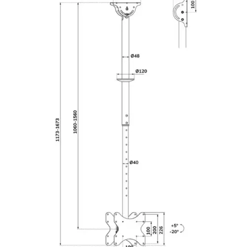 Alternative view of Neomounts Uchwyt do TV/LCD CL35-340BL22 23-42 инча 45kg