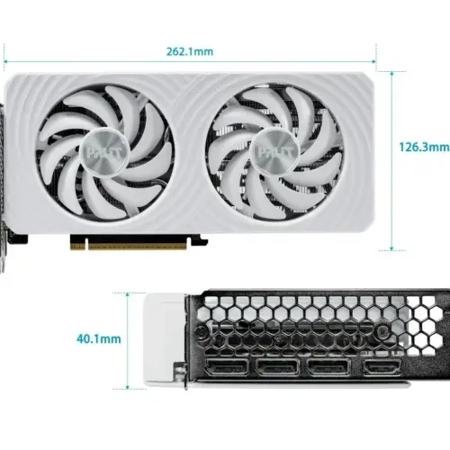 Alternative view of Palit видео карта GeForce RTX 5060 TI бял OC 8GB GDDR7 128bit 3DP/HDMI