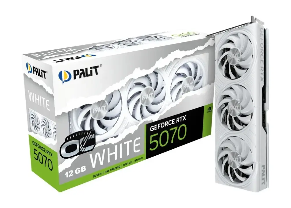 Palit видео карта GeForce RTX 5070 бял OC 12GB GDDR7 192bit 3DP/HDMI