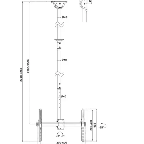 Alternative view of Neomounts Uchwyt sufitowy TV/LCD CL35-440BL16XL 37-70 инча 50kg