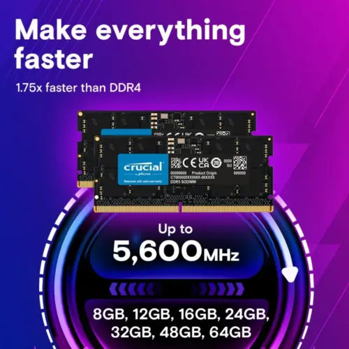 Crucial памет за лаптоп DDR5 SODIMM 64GB