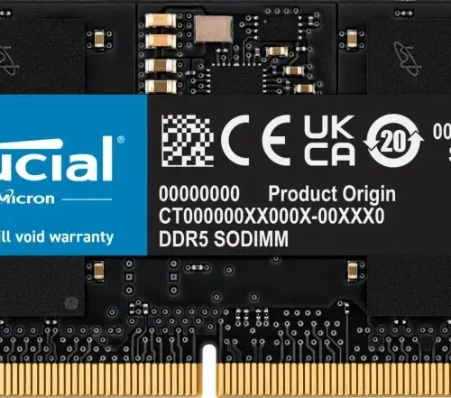 Crucial памет за лаптоп DDR5 SODIMM 16GB/4800 CL40 (16Gbit)
