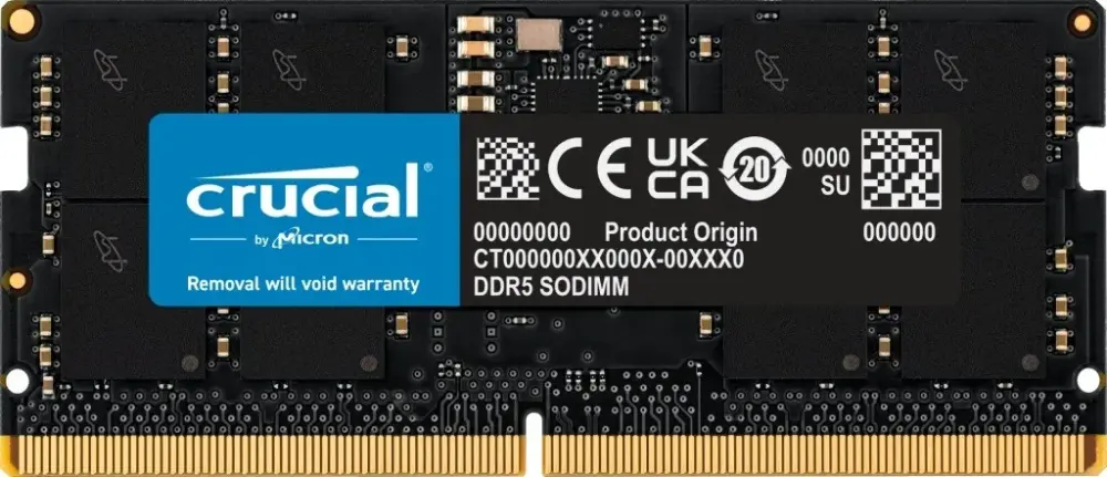 Crucial памет за лаптоп DDR5 SODIMM 16GB/4800 CL40 (16Gbit) Tray