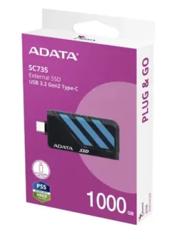 Adata SSD диск External SC735 1TB U3.2C 1000/1000MB/s Blue