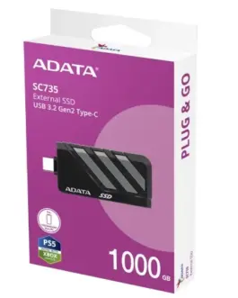 Adata SSD диск External SC735 1TB U3.2C 1000/1000MB/s сив