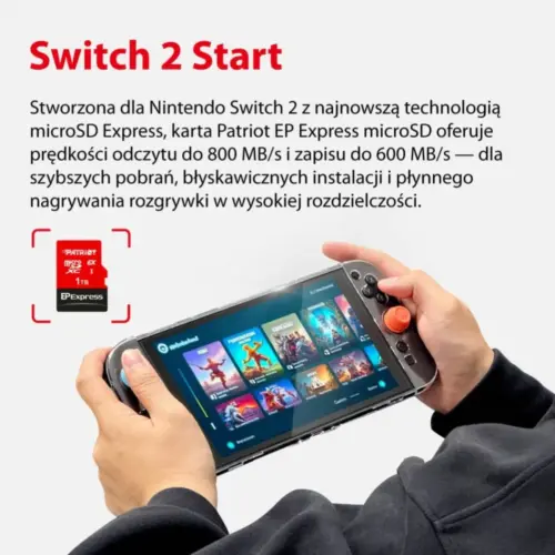 Alternative view of Patriot microSDXC card 512GB Express 800/600MB/s Nintendo Switch 2