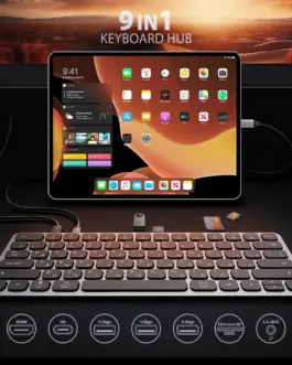 Alternative view of AXAGON HMC-KB-CRL hub + keyboa rd 5Gbps HDMI PD Cyrili