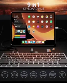 Alternative view of AXAGON HMC-KB-NRD hub + keyboa rd 5Gbps HDMI PD Nordic