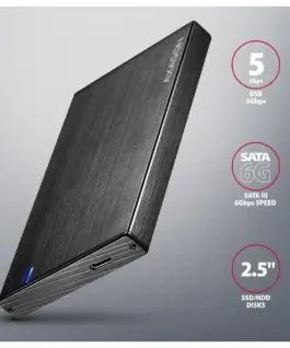 Alternative view of AXAGON EE25-XA6C USB-C 3.2 Gen 1 SATA 6G 2.5inch 5Gbps