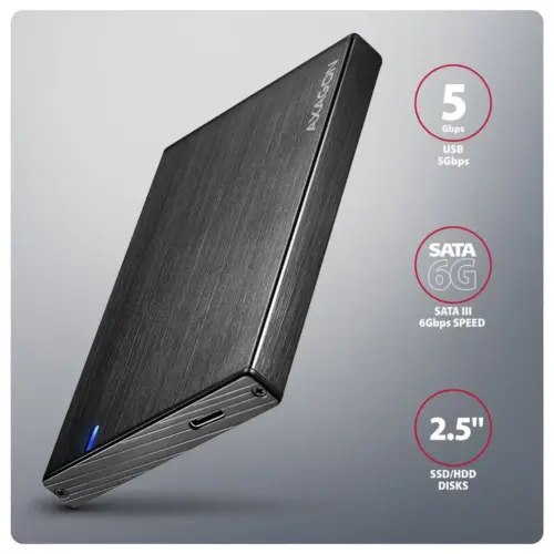 Alternative view of AXAGON EE25-XA6C USB-C 3.2 Gen 1 SATA 6G 2.5inch 5Gbps