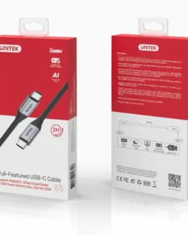 Alternative view of Unitek USBC кабел PD 100W 5Gbps 4K60, 2m, M/M, C14091AB