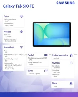Alternative view of Samsung Таблет Galaxy Tab S10 FE X520 10.9 inches Wifi 12/256GB сив