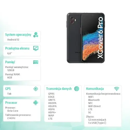 Alternative view of Samsung Smartphone Galaxy Xcover Pro 6 DualSIM Enterprise Edition черен