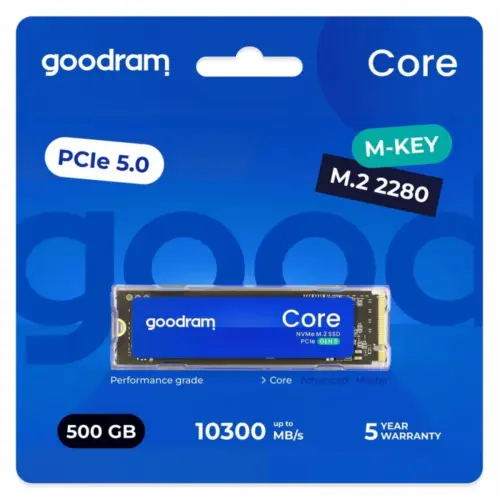 Alternative view of GOODRAM SSD диск Core 500GB Gen5 2280 9300/6000MB/s