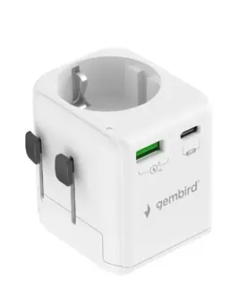 Alternative view of Gembird Grounded universal trave l адаптер 20W