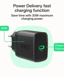 Green Cell USB мрежово зарядно 30W 1x USB-C черен