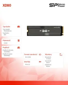Alternative view of Silicon Power SSD XD80 512GB M.2 NVMe 3400/2300MB/s