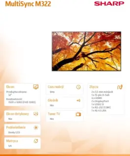 Alternative view of Sharp Display MultiSync M322 32-inch 24/7