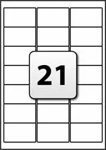 УНИВЕРСАЛНИ ЕТИКЕТИ - 635 mm x 381 mm - 21 броя на лист - 100 листа - PN BR7160 - OUTLET -