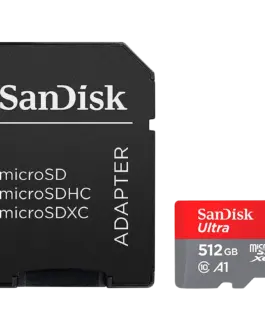 Карта памет SanDisk Ultra microSDXC 512GB + SD Adapter 150MB/s A1 Class 10 UHS-I