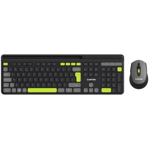 Клавиатура CANYON HSET-W5 EN Keyboard+Mouse AAA+AA Wireless Black