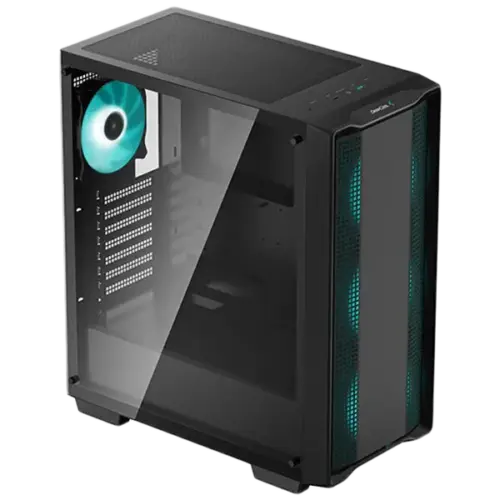 Alternative view of Кутия за компютър DeepCool CC560, Mid Tower, Mini-ITX/Micro-ATX/ATX, 1xUSB3.0, 1xUSB2.0, 1xAudio, 4x120mm Pre-Installed LED Fans, Tempered Glass, Mesh Panel