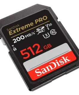 Карта памет SanDisk Extreme PRO 512GB SDXC Memory Card + 2 years RescuePRO Deluxe up to 200MB/s & 140MB/s Read/Write spe