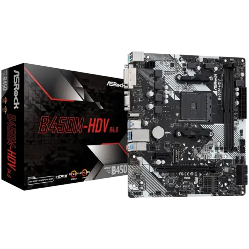 Дънна платка ASROCK B450M-HDV R4.0 mATX AM4 DDR4