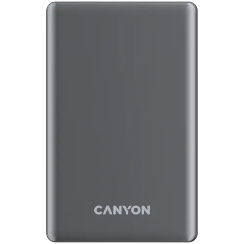 Външна батерия CANYON power bank OnPower 505 slim Magnetic 5000 mAh PD20W Dark Grey
