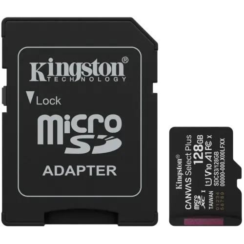 Карта памет Kingston 128GB microSDXC Canvas Select Plus Gen3 150MB/s A1 Card + Adapter