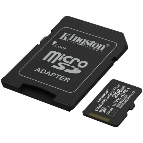 Alternative view of Карта памет Kingston 256GB microSDXC Canvas Select Plus Gen3 150MB/s A1 Card + Adapter