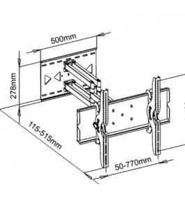 Alternative view of ART LCD holder AR-24 32-100 inches, up to 100kg adjustable