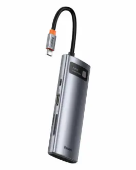 USB хъб Baseus WKWG020113, мултифункционален, Type-C, 7 в 1, тъмносив