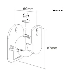 Alternative view of Maclean MC-526B audio bracket
