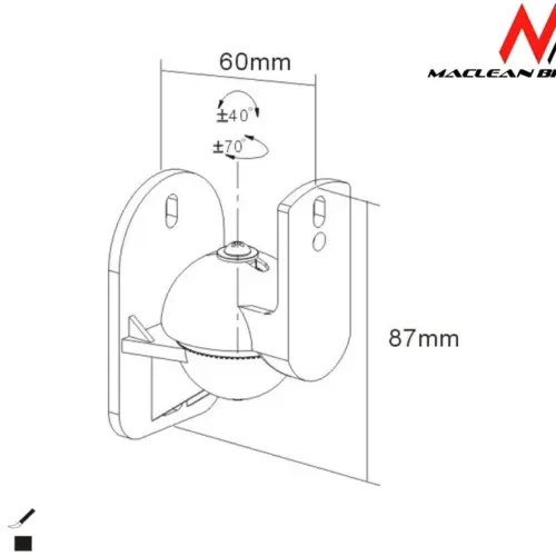 Alternative view of Maclean MC-526B audio bracket