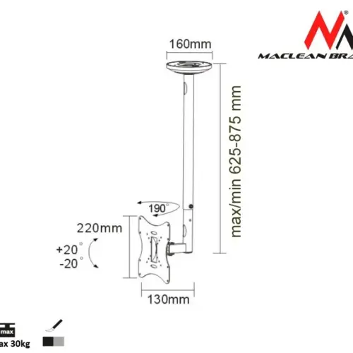 Alternative view of Maclean MC-504S LCD Bracket