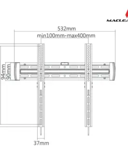 Alternative view of Maclean Wall mounts 32-55 MC-643 30kg Maclean