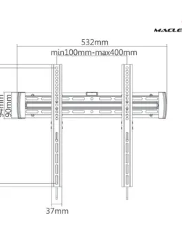 Alternative view of Maclean Wall mounts 32-55 MC-643 30kg Maclean