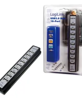 Alternative view of LogiLink USB 2.0 Hub 10-Ports with захранващ блок