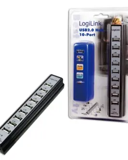 Alternative view of LogiLink USB 2.0 Hub 10-Ports with захранващ блок