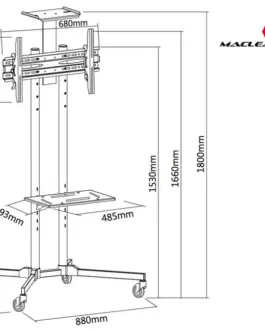 Alternative view of Maclean Professional stand, trolley on wheels Maclean MC-661 max 55kg max 600x400