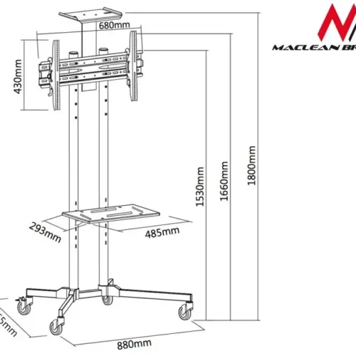 Alternative view of Maclean Professional stand, trolley on wheels Maclean MC-661 max 55kg max 600x400