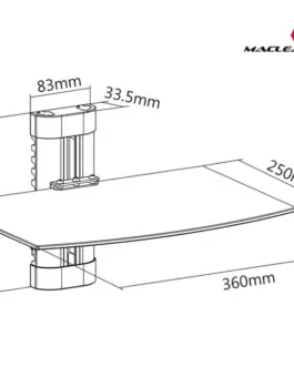 Alternative view of Maclean DVD shelf holder for single 8kg MC-663