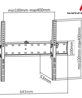 Alternative view of Maclean Handle for TV 37-70 MC-668 черен up to 40kg max vesa 600x400