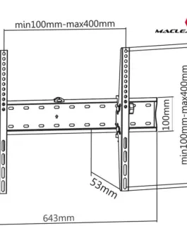 Alternative view of Maclean Handle for TV 37-70 MC-668 черен up to 40kg max vesa 600x400