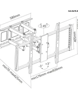 Alternative view of Maclean TV holder 60-100 MC-679 to 80kg for flat and curved TV