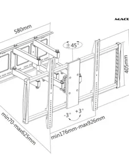 Alternative view of Maclean TV holder 60-100 MC-679 to 80kg for flat and curved TV