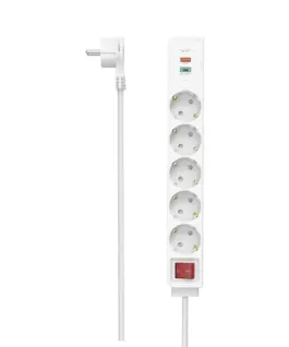 Разклонител HAMA 5 гнезда 2x USB 223186